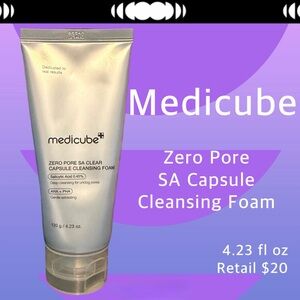 medicube Facial Cleanser Zero Pore SA Capsule Cleansing Foam, 4.23 fl oz